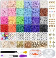 2023 6MM Clay Beads Set Various Styles Colored Flat Chip Clay Beads Kit For Bracelet Necklce Making DIY Jewelry Make Accessories Kit