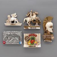 ◐ 3d fridge magnets French Provence lucerne lion Spartan Alexander Knight Italy Venice lion world tourism souvenir home decoration