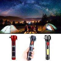 8-in-1 Emergency Flashlight Window Breaker Portable LED Patrol Lights Escape Hammer Strong Magnetic Rechargeable Car Escape Tool Rechargeable  Flashli