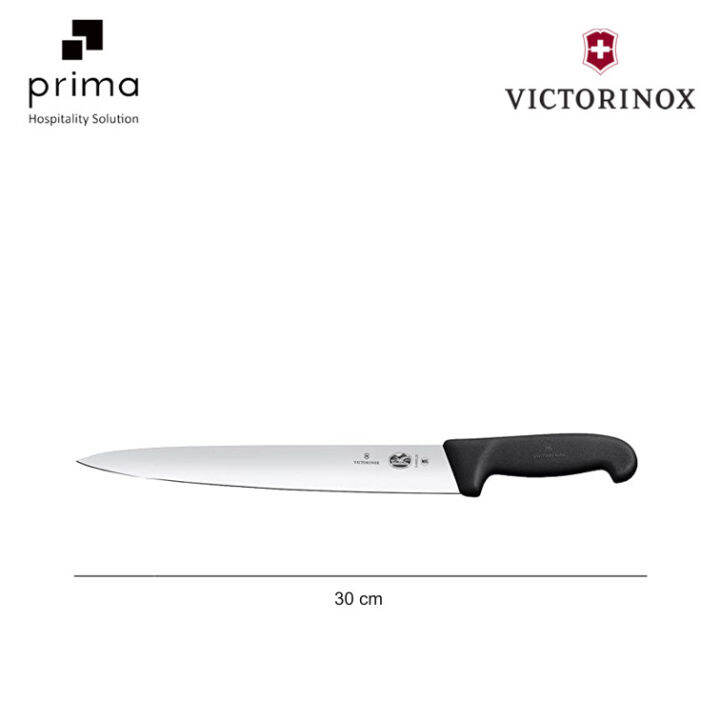 Pisau Salmon Fish Slicing Knife 30cm Black Victorinox (Original Swiss