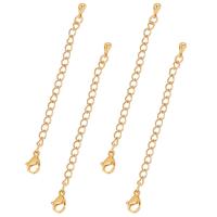 8pc 8pcs about 68.5mm Hypoallergenic Metal Chain Extender with Lobster Claw Clasps and Bead Tips Golden Stainless Steel Chain Extension Tails for Jewelry Making Supplies