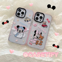 Tide brand Cute little Micky Minnie phone case for iphone 14 14plus 14pro 14promax 13 13pro 13promax Cartoon Graffiti style 12 12pro 12promax 11 11promax High quality fall resistant soft material Air cushion Protection x xr xsmax 7plus 2022 New Design