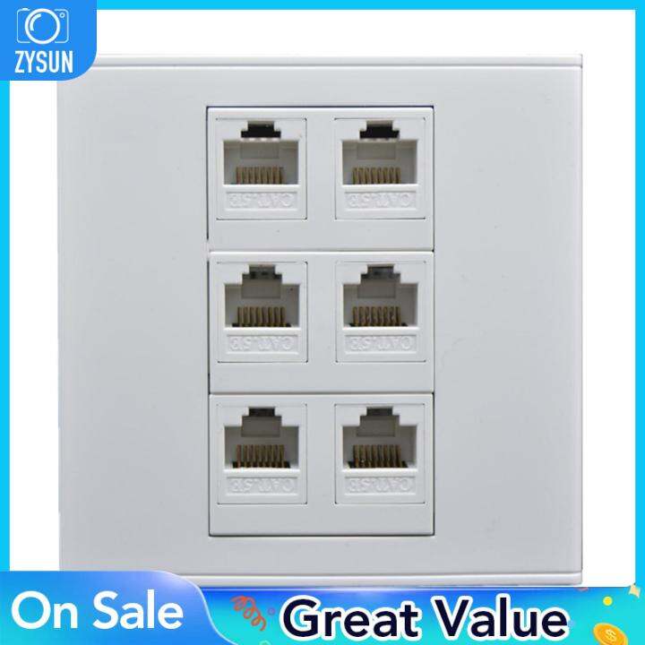 ZYSUN 86 Type Network Wall Plate Outlet Wall Mounted for Networking