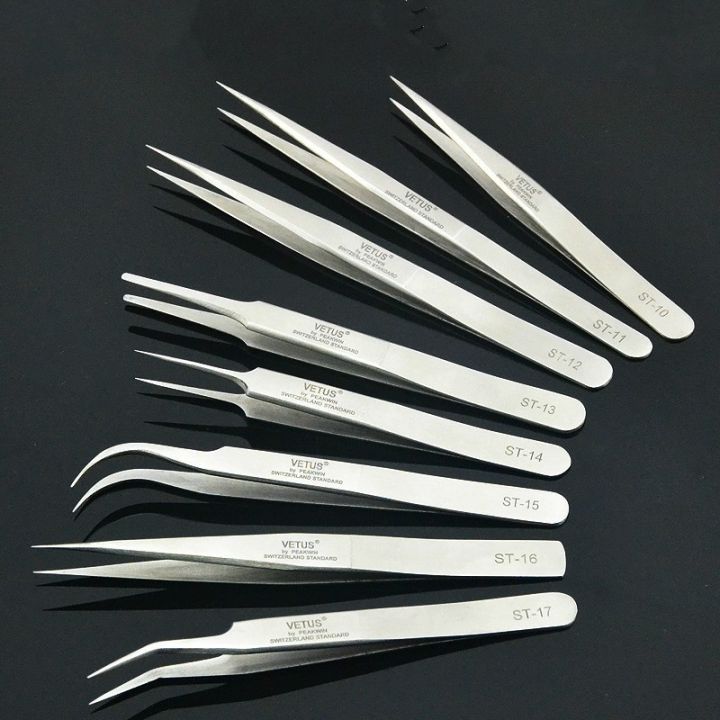 lz-1pcs-new-stainless-steel-industrial-anti-static-tweezers-watchmaker-repair-tools-excellent-quality