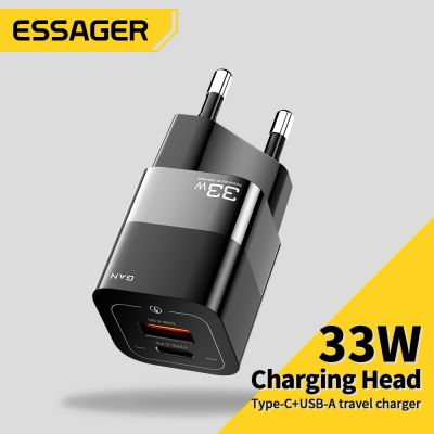 Essager 33W เครื่องชาร์จ USB Type C QC4.0 PD3.0การชาร์จอย่างเร็วด่วนสำหรับสมาร์โฟน Xiaomi Oneplus Redmi Samsung Huawei Yuebian ที่ชาร์จโทรศัพท์มือถือ