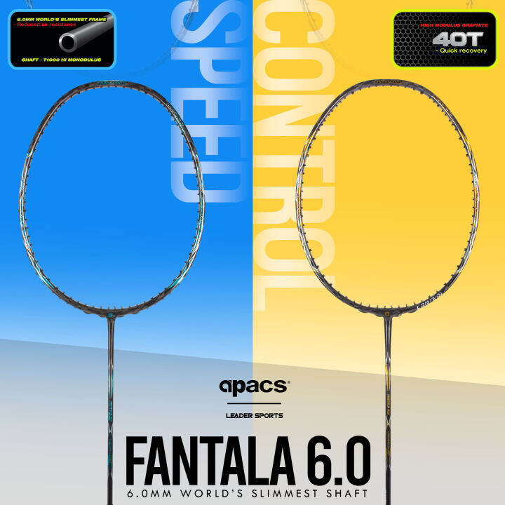 (FREE STRING & GRIP) APACS BADMINTON RACKET FANTALA 6.0 SPEED/CONTROL
