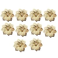 10Pcs Flower Design Napkin Rings Metal Gold Napkin Buckle Napkin Ring Holder Hotel Restaurant Wedding Party West Dinner Table Decoration