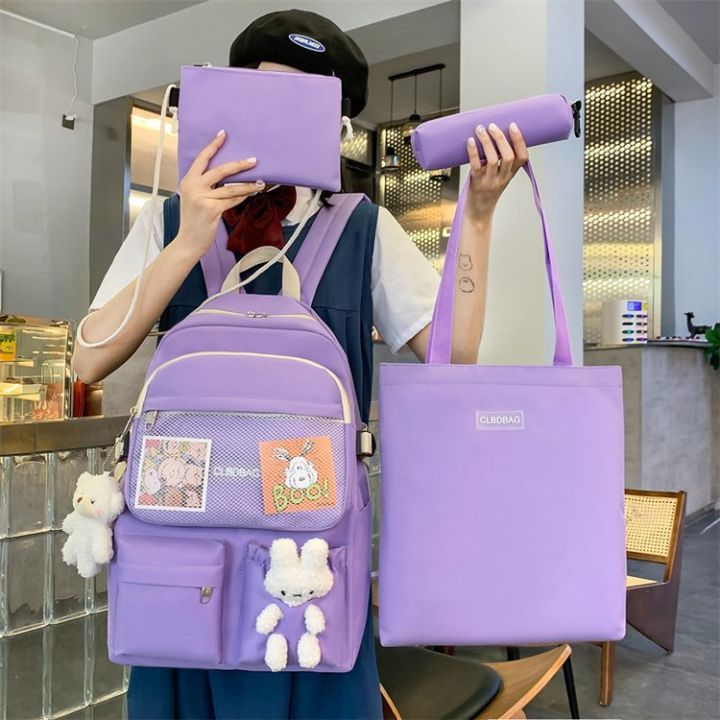 clbdbag-กระเป๋านักเรียนมัธยมต้นนักเรียนชุดกระเป๋าชายโรงเรียนวิทยาลัยสูงกระเป๋าเป้นักเรียนนักเรียนโรงเรียนประถมความจุขนาดใหญ่น่ารักกระเป๋าสะพายไหล่คู่