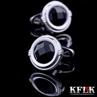 KFLK jewelry 2016 French shirt cufflinks for mens Brand Black Cuff link Luxury Wedding Groom Button High Quality guests