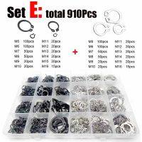 340/910Pc M3 Ke M20 Set Kit Bermacam-macam Hitam 65mn Baja Tahan Karat Bantalan Poros Penahan Klip Jepret Cincin Tipe C Circlip Eksternal