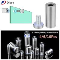 DISSO 4/6/10Pcs ฮาร์ดแวร์ ชั้นวางอะคริลิค ที่วาง Spacer สกรูยึดป้ายโฆษณา กระดานโฆษณา Fixed Nails หมุดโฆษณา Standoffs ตัวยึดกระจก