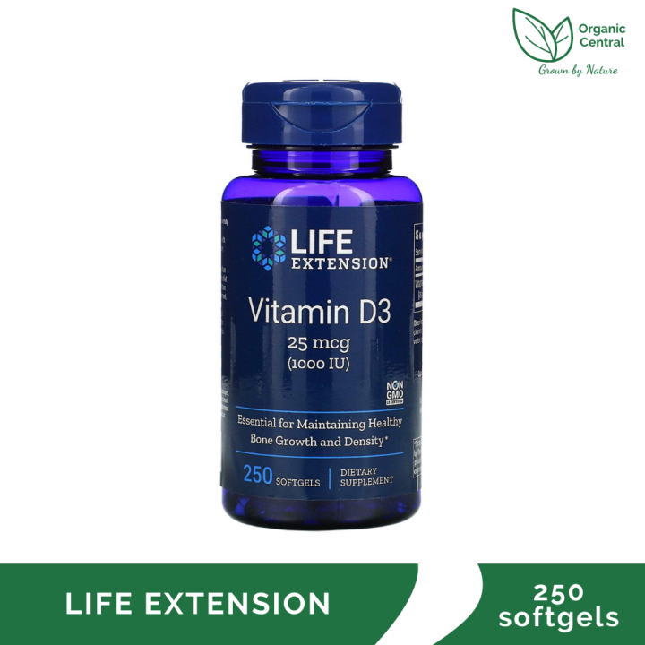 Life Extension Vitamin D3 25 mcg (1,000 IU) 250 Softgels Lazada PH