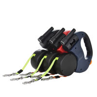 3M Dual Dog Leash Auto Retractable LED Light Traction Ropes For 2 Small Dogs Cats Walking Running Training Travel Supplies