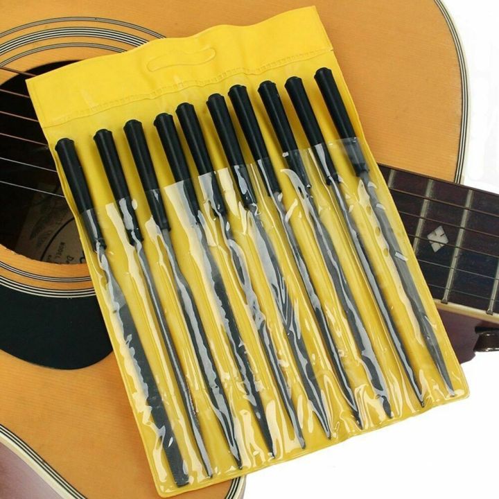 10pcs-guitar-file-fret-nut-saddle-slot-grinding-file-set-professional-guitar-luthier-repairing-tool-for-stringed-instrument