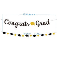 （HOT)300 กระดาษกรัม congrats grad ธงกลิตเตอร์ 2023 ใหม่จบการศึกษาตกแต่งปาร์ตี้ยุโรปและอเมริกา