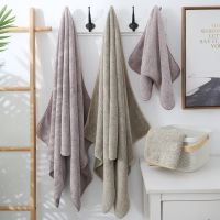 Coral fleece Grey Stripe Thick Bath Towel Solid Color Super Soft Five Star Ho Qucik Dry Towels Home Bathroom Toilet