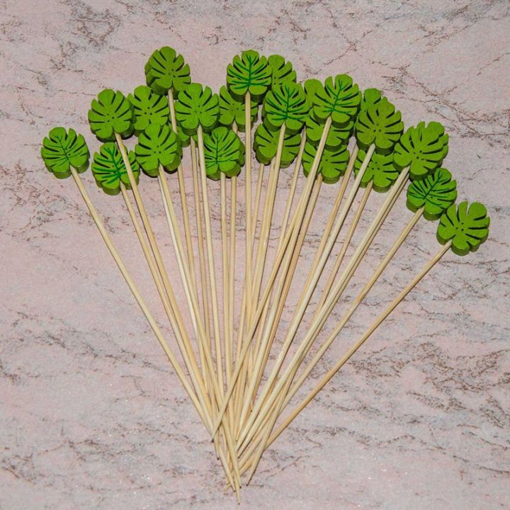 400pc-bamboo-pick-buffet-tropical-leaves-cupcake-fruit-fork-dessert-salad-stick-cocktail-skewer-for-party-decor