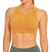 2 SYROKAN Bra Olahraga Wanita Neck Tinggi ผลกระทบสูง Rback ไร้สายคัพ