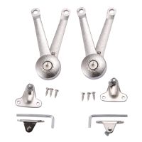 Support Hinge in Satin Nickel Lid Stay with Soft Close Toy Box Hinge Support Drop Lids of Cabinets Cupboard Wardrobe Max Weight Support 40lb/2pcs (2 Pack)