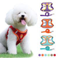 Reflective Dog Harness and Leash Set Adjust Puppy Cat Harness Breathable Mesh Pet Chest Straps for Small Medium Dogs correa perr