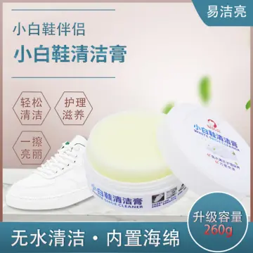 White Shoe Cleaning Cream, 260g White Shoes Cleaning Whitening Cleaner Cream Shoe Brush with Wipe Sponge, Shoes Multifunctional Cleaning Cream, Shoe