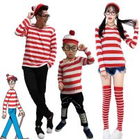 GKv เครื่องแต่งกายพ่อแม่ลูก การ์ตูนอังกฤษ Wheres Wally เครื่องแต่งกายฉลาด Wally Cos เครื่องแต่งกายในยุโรปและอเมริกา