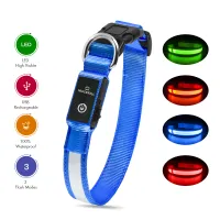 Flashing Lighting Up Collar Safety Glow Necklace LED Light Luminous Nylon Collar With Buckle Anti-Lost Dog In Dark Pets Supplies