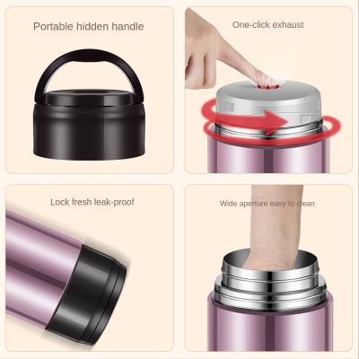 Food Thermal Jar Soup Gruel 304 Stainless Steel Vacuum Lunch Box Office Insulated Thermos Container Camping Insulated Lunch BoxTH