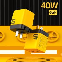 ที่ชาร์จ USB แบบ Hjghfhf ที่ชาร์จแบบ C 40W GaN รองรับตัวชาร์จไฟสำหรับ iPhone เร็ว14 13 11