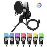 USB Microphone RGB Microfone Condensador Wire Gaming Mic for Podcast Recording Studio Streaming Laptop Desktop PC Drop Shipping