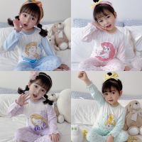 SWEETBABY ?พร้อมส่ง?ชุดนอนเด็กผ้าคอตตอน แขนยาวขายาว ลายเจ้าหญิง (796)