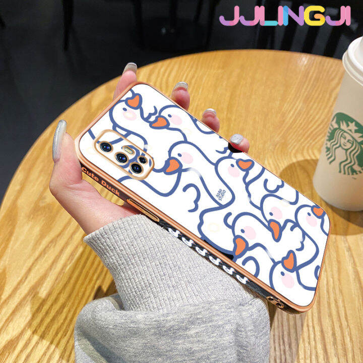 jjlingji-เคสสำหรับ-vivo-v17-v19-neo-v19-อินโดนีเซีย-เคสการ์ตูนน่ารักลายหงส์ขาวสวยดีไซน์ใหม่ด้านข้างเคสโทรศัพท์ซิลิโคนฝาปิดเลนส์กล้องเต็มรูปแบบปกป้องกล่องกันกระแทก-softcase