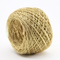 【jw】◄♙▧  50g/ball Colorful Gold Wool Cotton Metallic Yarn Skein Crochet Thread Glitter Hand-woven Shipping