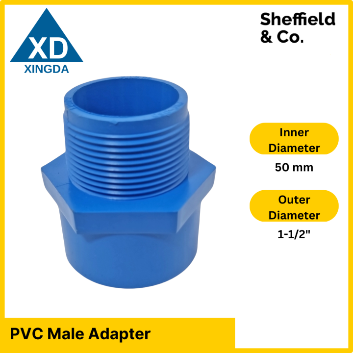 XINGDA PVC Male Adapter, 50mm x 1-1/2