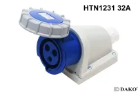 Dako Power Plug(เพาเวอร์ปลั๊ก) รุ่น HTN1231 32A 3Poles IP67 ตัวเมียติดผนัง