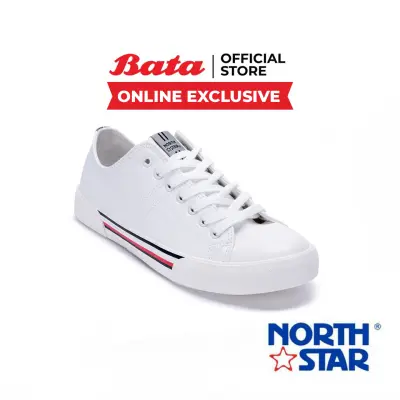 Bata บาจา (Online Exclusive) ยี่ห้อ North Star รองเท้าสนีคเคอร์ Casual Sneakers รองเท้าผ้าใบทรงลำลอง สำหรับผู้ชาย รุ่น New Last สีขาว 8511253