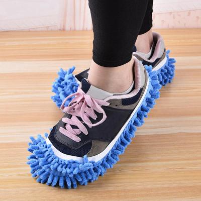 【cw】2PCS Cleaning Slipper Shoes Cover Mop Home Floor Chenille Micro Fiber Shoes Covers Drag Mop Shoes Clearn Cloth Home Supplies ！