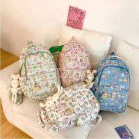 Cute ulzzang Backpack for Women Men Student Large Capacity Breathable Printing Fashion Multipurpose Female Bags