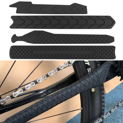 สีดำตัวป้องกันโซ่จักรยานซิลิโคนChainstay Pad Scratch-Resistant Road Bike MTB Chain Guard Pads Coverอุปกรณ์เสริมสำหรับจักรยาน-Shop5798325