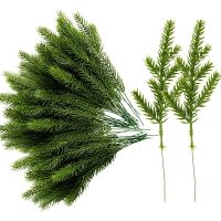 Lennie1 10PCS Artificial Plants Cheaper 2023 Christmas Tree Pine Needles New Year Decorations for Home Scrapbooking Diy Gifts Candy Box