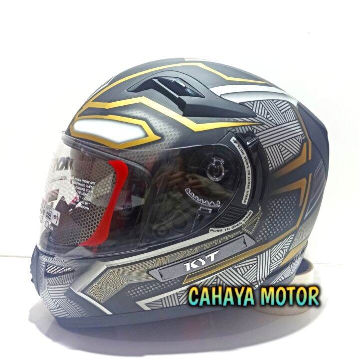 HELM KYT K2 RIDER BLACK FANTHER HELM FULL FACE Lazada Indonesia