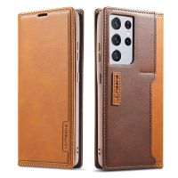 [COD] Suitable for S21 calfskin external card flip phone case business bracket leather