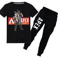 APEX Boys Girls Tshirt กางเกงชุดผ้าฝ้ายแขนสั้น Tees Jogger 2Pcs ชุดแฟชั่นฤดูร้อนเด็กเสื้อผ้าชุด PT954