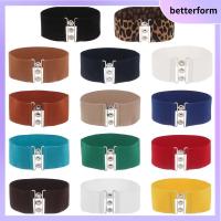 BETTERFORM ผู้หญิง ยืด Cinch ชุด Cummerbands เข็มขัดหัวเข็มขัดโลหะ แถบคาดเอว เข็มขัดยางยืดกว้าง