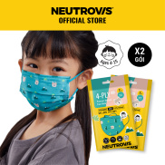 Combo 2 Túi Khẩu Trang Y Tế Cao Cấp Neutrovis 4 Lớp cho Trẻ Em 4-15 Tuổi