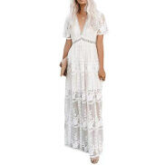 Phụ Nữ Boho Đầm ren V Cổ Thời Trang Mùa Hè Câu Lạc Bộ tiệc tùng Kỳ Nghỉ Lễ