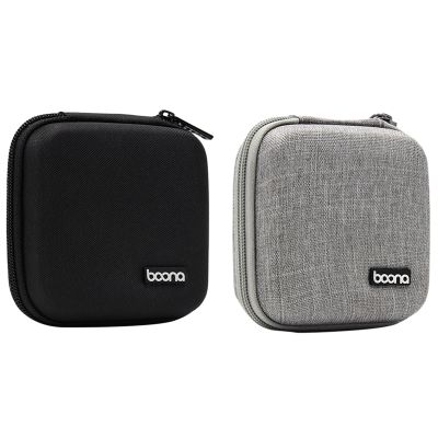 BOONA 2Pcs Travel Storage Bag Multi-Function Storage Bag for Macbook Air/Pro Data Cable Charger Headset Black &amp; Gray