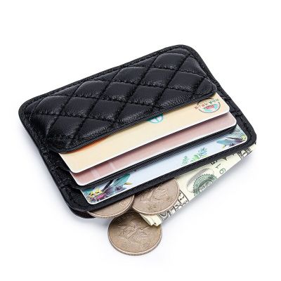 Womens Leather Bank Credit ID Card Holder Fashion Sheepskin Luxury Brand Design Ultra-thin Mens Business Card Cover Organizer Card Holders
