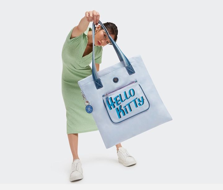 lesportsac-2023-สีฟ้าด้านล่างสนุกคิตตี้พิมพ์ร่วมกันชุดกระเป๋าถือกระเป๋าสะพายกระเป๋าโท้ท-simple-tote-p