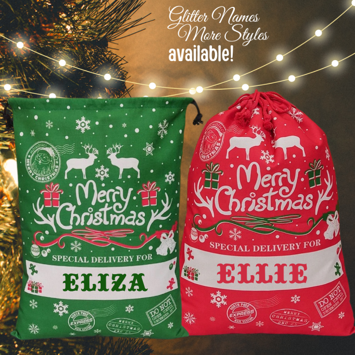 Personalized Extra Large Size 50x70cm Christmas Sacks Canvas Bags